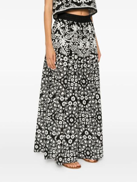 Weekend Max Mara Palanca floral-print palazzo pants - Black
