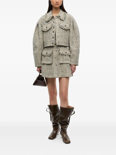 GANNI tweed jacket - Neutrals - zdjęcie produktu nr 2