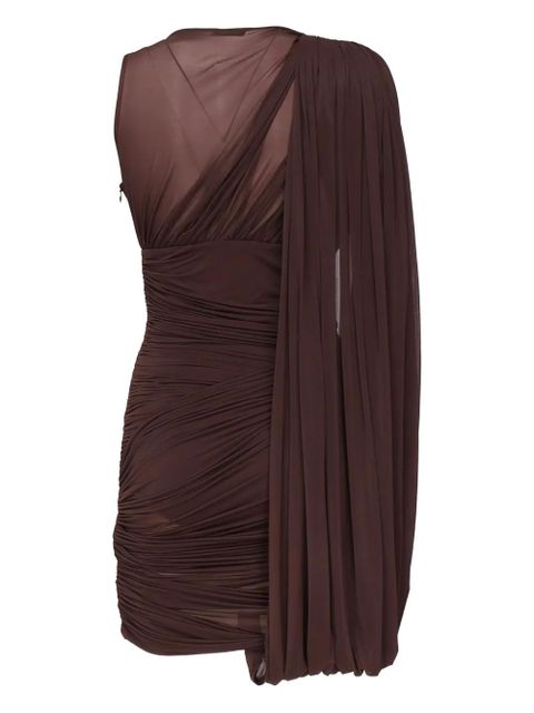 Magda Butrym draped one-shoulder mini dress - Brown