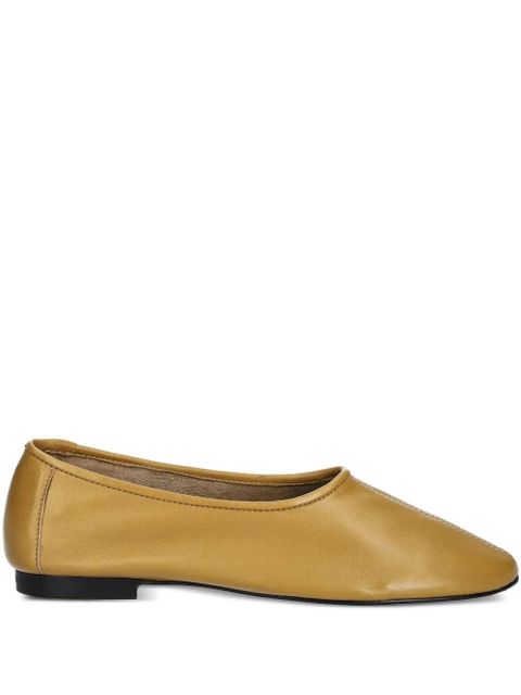 BY FAR square-toe leather flats - Yellow - zdjęcie produktu nr 1