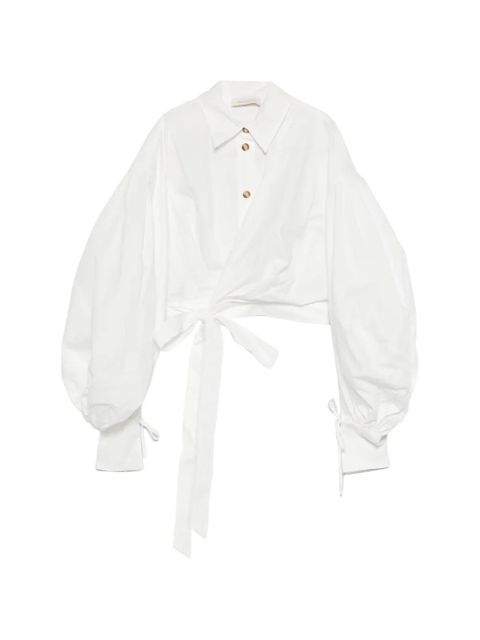 ZIMMERMANN Rebellion balloon-sleeve tie blouse - White - zdjęcie produktu nr 1