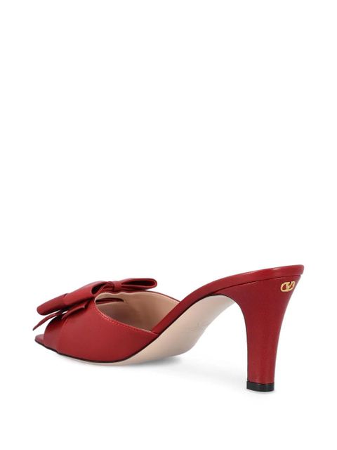 Valentino Garavani 70mm double-bow leather sandals - Red