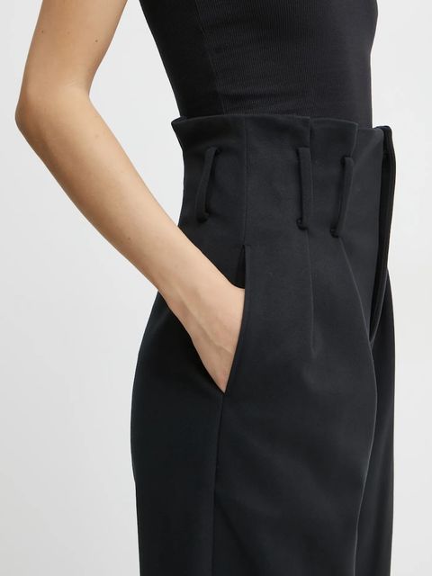 IRO spodnie damskie kolor czarny proste high waist WM23KOTEL