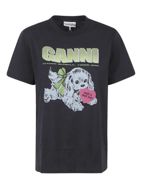 GANNI puppy graphic T-shirt - Grey - zdjęcie produktu nr 1