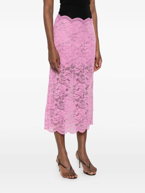 Rabanne lace pencil midi skirt - Pink