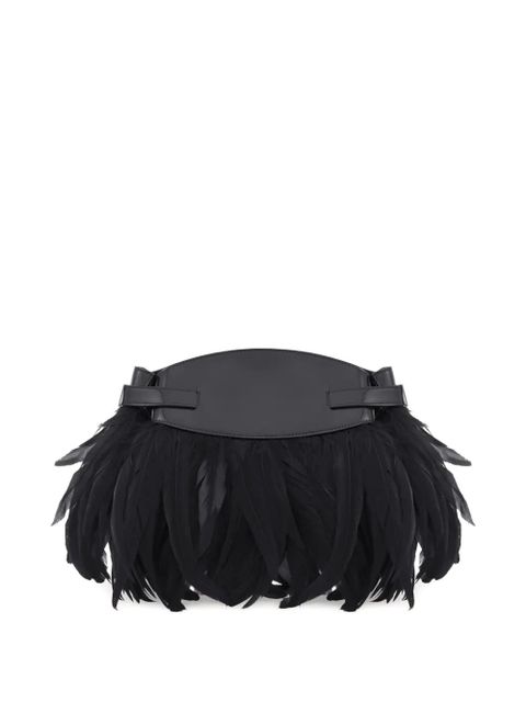 Ferragamo Hug feather-trimmed cross body bag - Black - zdjęcie produktu nr 2