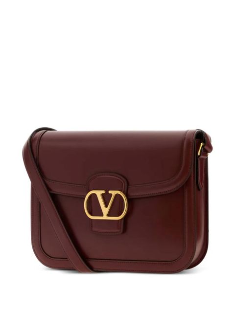 Valentino Garavani V-logo Signature leather shoulder bag - Red