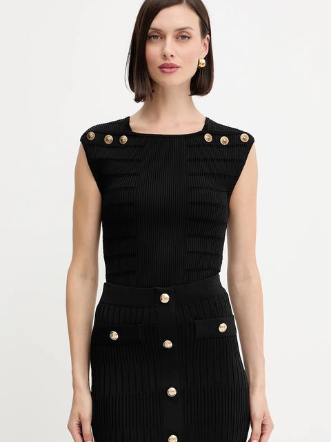 Guess top EVANGELINE damska kolor czarny gładka W5YR12 Z0130 - zdjęcie produktu nr 1