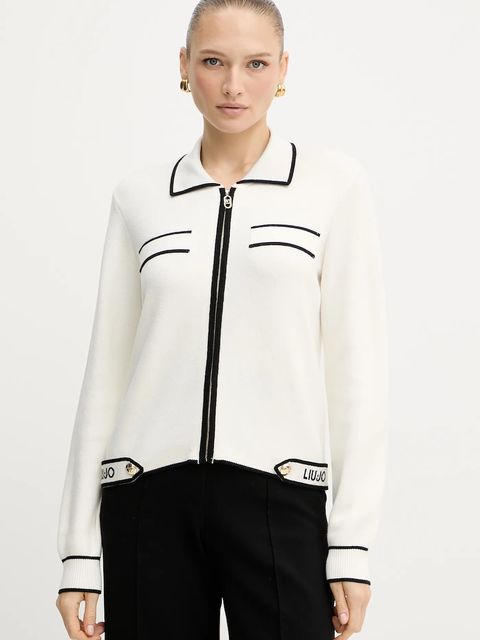 Liu Jo kardigan z domieszką jedwabiu damski kolor beżowy TF5250.MS59L - zdjęcie produktu nr 1