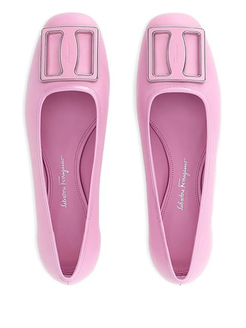 Ferragamo buckle leather ballerina flats - Pink