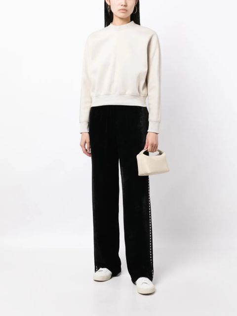 Golden Goose cross-print velvet-finish track pants - Black