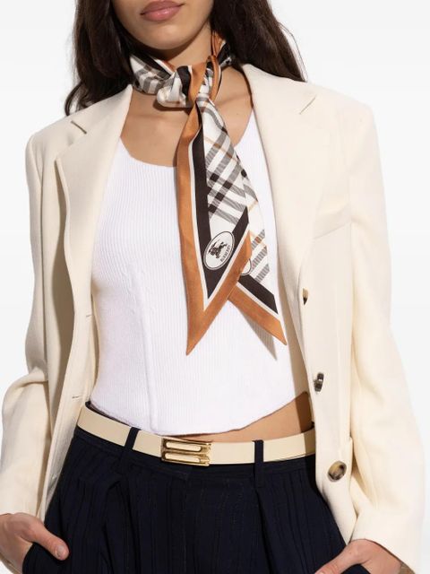 Burberry check-pattern silk scarf - White