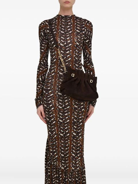 Ferragamo suede shoulder bag - Brown - zdjęcie produktu nr 2