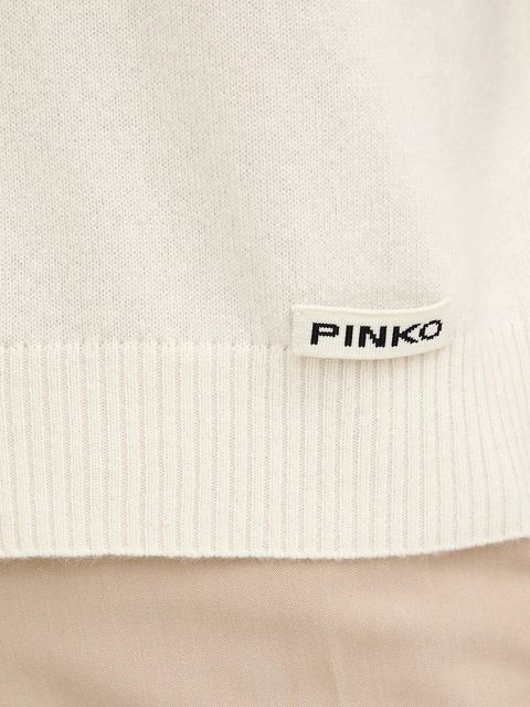 Pinko polo wełniane damskie kolor kremowy 105450 A2Q9