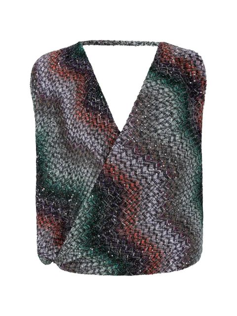 Missoni sequin-embellished zigzag top - Black - zdjęcie produktu nr 1