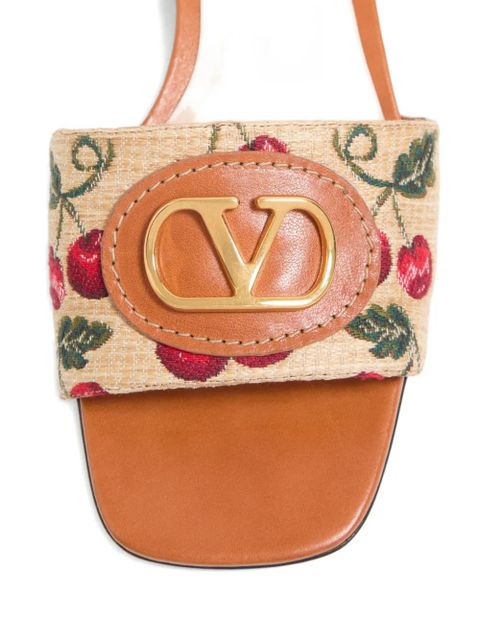 Valentino Garavani 20mm VLogo Signature Cherryfic-motif sandals - Neutrals
