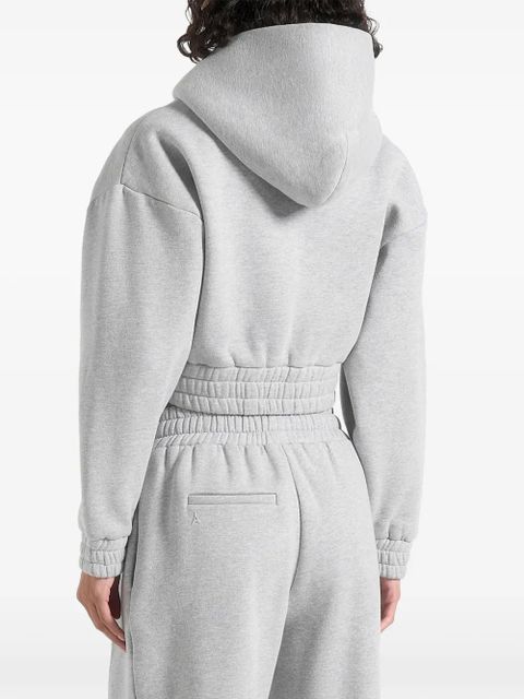 Manière De Voir Josiane zip-up cropped hoodie - Grey
