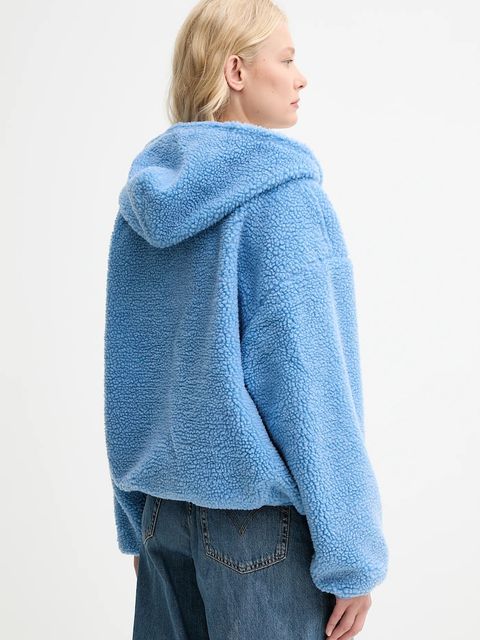 American Vintage bluza damska kolor niebieski z kapturem gładka HOK16E - zdjęcie produktu nr 2