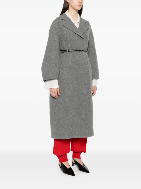 Jil Sander belted wool-cotton coat - Grey - zdjęcie produktu nr 2