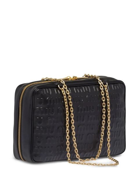 Miu Miu embossed logo leather top-handle bag - Black - zdjęcie produktu nr 2