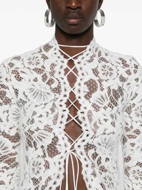 MANURÍ Sally lace bouse - White