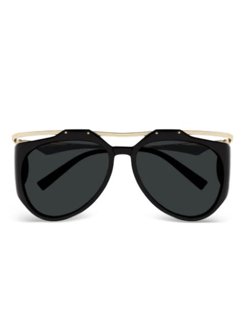 Saint Laurent Eyewear sculpted sunglasses - Black - zdjęcie produktu nr 1