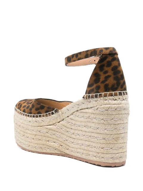 Gianvito Rossi 110mm leopard-print espadrilles - Brown