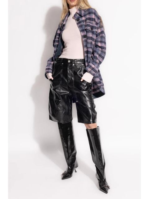 GANNI embroidered-logo long-sleeved T-shirt - Pink