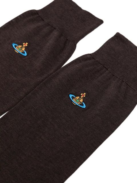 Vivienne Westwood Orb-embroidery socks - Brown