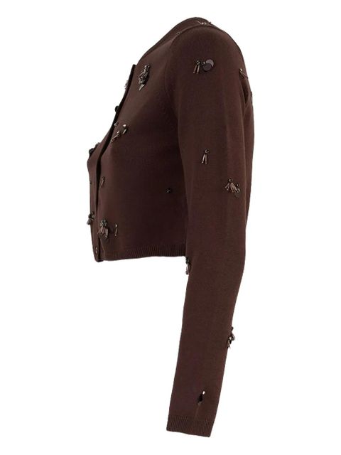 Simkhai Zadie embellished cropped cardigan - Brown