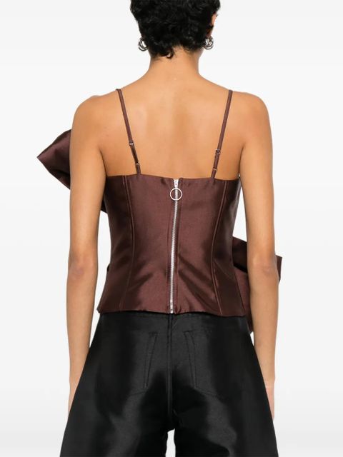 Marques'Almeida bow satin top - Brown