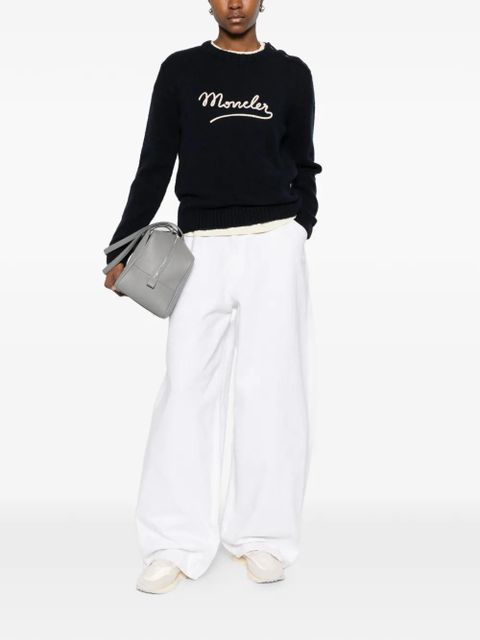 Moncler logo-appliqué sweater - Blue - zdjęcie produktu nr 2