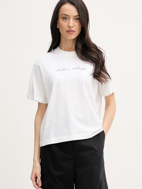 Calvin Klein Jeans T-shirt damski bawełniany - zdjęcie produktu nr 1