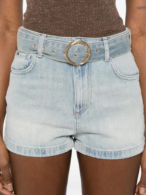 TWINSET belt denim shorts - Blue