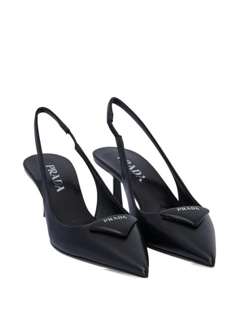 Prada 55mm triangle-logo slingback pumps - Black - zdjęcie produktu nr 2