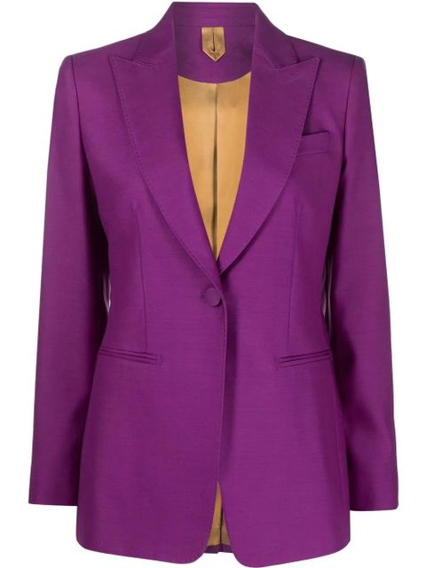 Max Mara single-breasted virgin wool-blend blazer - Purple - zdjęcie produktu nr 1