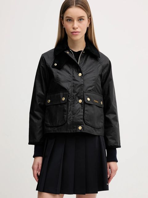 Barbour kurtka Cropped Beadnell Wax damska kolor granatowy przejściowa LWX1403 - zdjęcie produktu nr 1