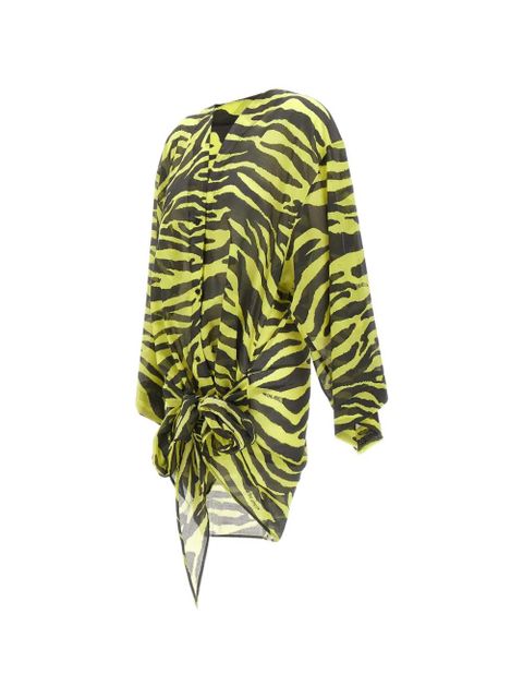 The Attico zebra-print wrap-style dress - Yellow - zdjęcie produktu nr 2