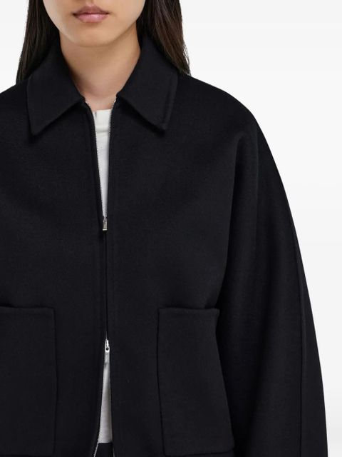 Ferragamo zip-up drawstring bomber jacket - Black