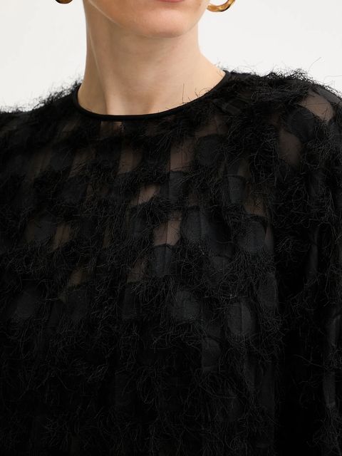 BOSS bluzka damska kolor czarny wzorzysta 50546822