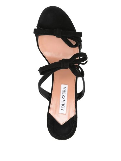 Aquazzura 100mm Soave bow-embellished stiletto sandals - Black