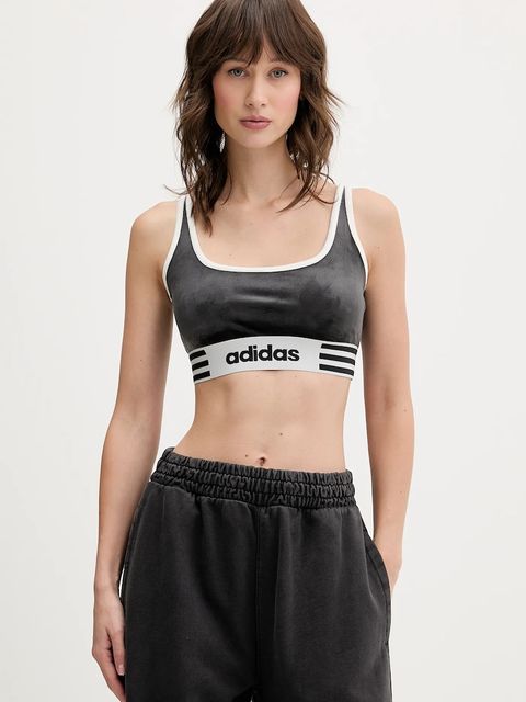 adidas Originals top welurowy Winterized kolor czarny JW7282 - zdjęcie produktu nr 1