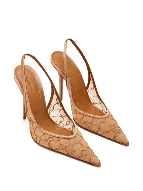 Amina Muaddi 105mm Anok lace slingback pumps - Neutrals - zdjęcie produktu nr 2