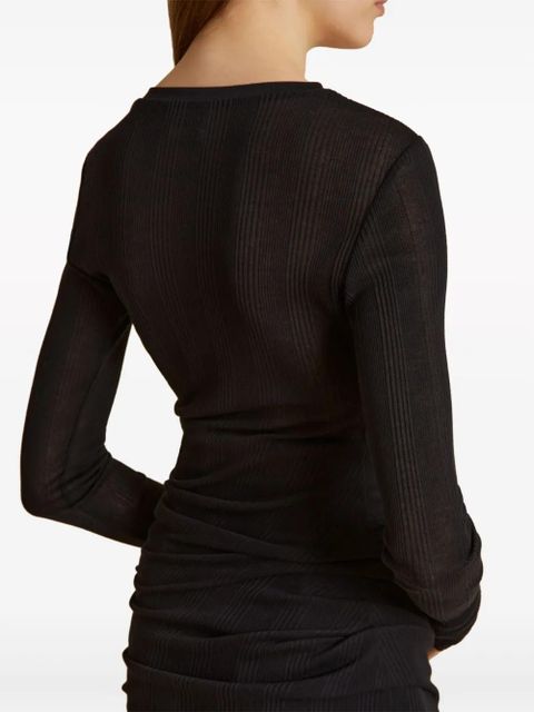 KHAITE The Lenora ribbed T-shirt - Black - zdjęcie produktu nr 2