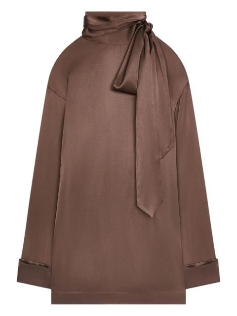 DRIES VAN NOTEN tie-neck blouse - Brown - zdjęcie produktu nr 1