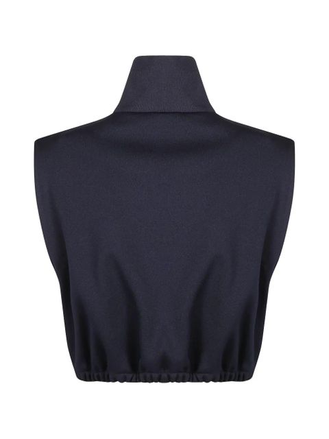 Miu Miu quarter-zip cropped vest - Blue - zdjęcie produktu nr 2