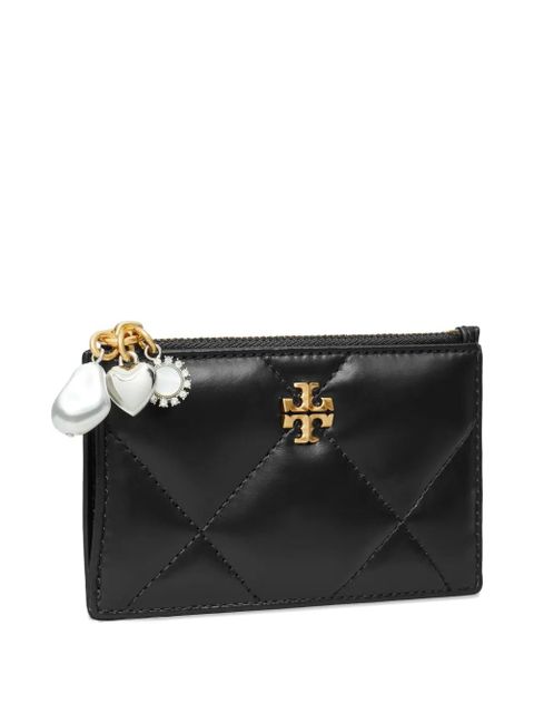 Tory Burch quilted charm zip card case - Black
