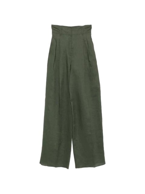 Max Mara Materia belt pleated trousers - Green - zdjęcie produktu nr 1