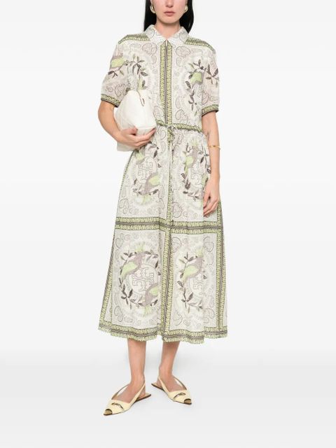 Tory Burch paisley-print midi dress - Green - zdjęcie produktu nr 2