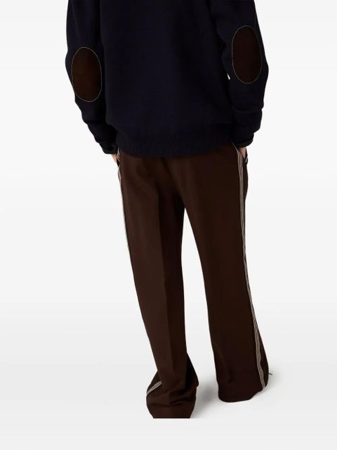 Miu Miu leather-panel wool cardigan - Blue - zdjęcie produktu nr 2